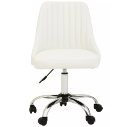 Interiors by Premier Brent Off White Swivel Home Office Chair - Size: 50 x 56 x 93cm - Multi - Wilko - thumbnail 4