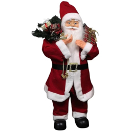 Samuel Alexander Red Standing Santa Claus Christmas Decoration with Present and Green Sack 80cm - Size: 80 x 28 x 28cm - Wilko - thumbnail 4