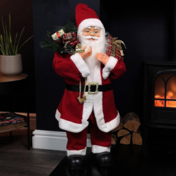 Samuel Alexander Red Standing Santa Claus Christmas Decoration with Present and Green Sack 80cm - Size: 80 x 28 x 28cm - Wilko - thumbnail 3