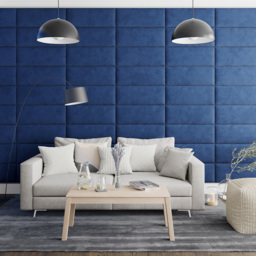 Aspire EasyMount Navy Plush Velvet Upholstered Wall Mounted Headboard Panels 4 Pack - Blue - Aspire Beds - Wilko - thumbnail 4