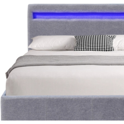 Comfy Living Double Light Grey Ottoman Bed Frame with LED - Wilko - thumbnail 4
