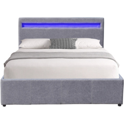 Comfy Living Double Light Grey Ottoman Bed Frame with LED - Wilko - thumbnail 3