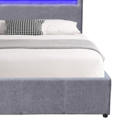 Comfy Living Double Light Grey Ottoman Bed Frame with LED - Wilko - thumbnail 5