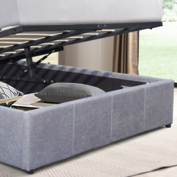 Comfy Living Double Light Grey Ottoman Bed Frame with LED - Wilko - thumbnail 7