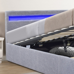 Comfy Living Double Light Grey Ottoman Bed Frame with LED - Wilko - thumbnail 6