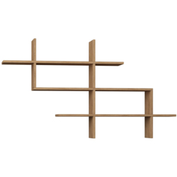 Decortie Halic 3 Shelf Oak Wall Mounted Bookcase - Size: 82.0  x 150.0  x 22.0 cm - Cream - Wilko - thumbnail 3