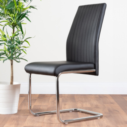 Furniturebox Elissa Fontana Marble Effect 2 Seater Round Dining Set White Black and Chrome - Wilko - thumbnail 4