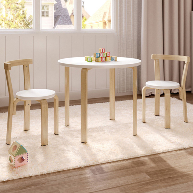 Living and Home 2 Seater Toddler Play Table and Chair Set - Size: 52.0 cm x 60.0 cm x 60.0 cmcm - White - Wilko - image 1