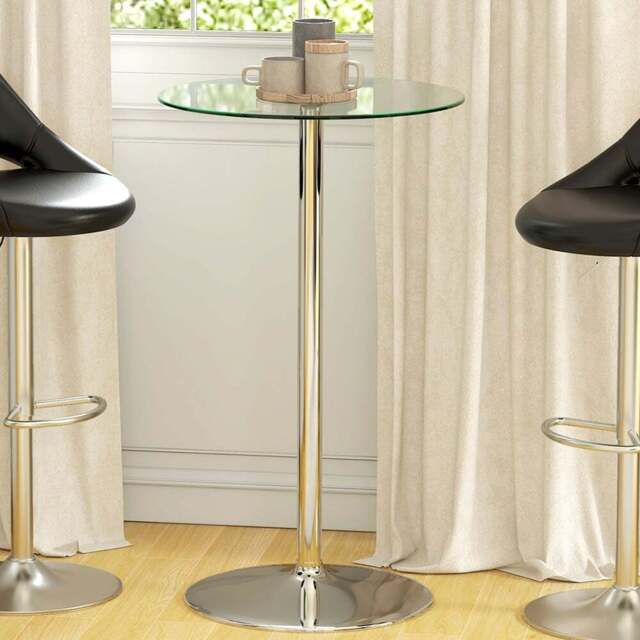Portland 2 Seater Round High Top Bar Dining Table Clear - Wilko - image 1