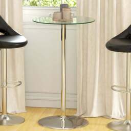 Portland 2 Seater Round High Top Bar Dining Table Clear - Wilko - thumbnail 1