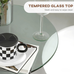 Portland 2 Seater Round High Top Bar Dining Table Clear - Wilko - thumbnail 6