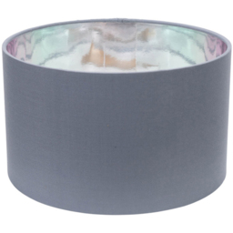 ValueLights Reni Grey and Metallic Chrome Small Ceiling Drum Lamp Shade 25cm - Size: 15 x 25 x 25cm - Wilko
