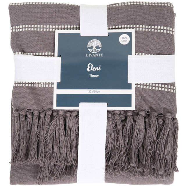 Eleni Tassel Throw Charcoal - Divante - Wilko - image 1