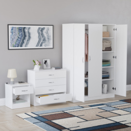 Vida Designs Riano White 3 Piece Bedroom Furniture Set - Wilko - thumbnail 6