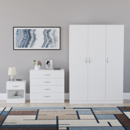 Vida Designs Riano White 3 Piece Bedroom Furniture Set - Wilko - thumbnail 3