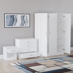 Vida Designs Riano White 3 Piece Bedroom Furniture Set - Wilko - thumbnail 5