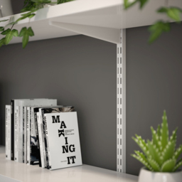 Rothley White Twin Slot Shelving Kit 8.5 inch Brackets and 63 inch Uprights - Size: 205 x 7 x 11cm - Wilko - thumbnail 3