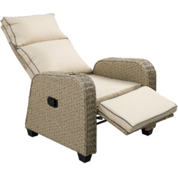 Furniture One Rattan Adjustable Garden Recliner Chair - Yellow - Wilko - thumbnail 3