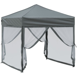 vidaXL 2 x 2m Anthracite Foldable Party Tent with Sidewalls - Grey - Wilko - thumbnail 4