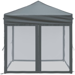 vidaXL 2 x 2m Anthracite Foldable Party Tent with Sidewalls - Grey - Wilko - thumbnail 5