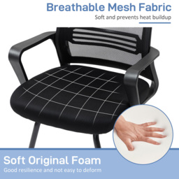 Portland Black Mesh Office Chair with Sled Base - Size: 93 x 57.5 x 58.5cm - Wilko - thumbnail 6
