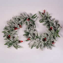 Marco Paul Snow Flocked Christmas Garland 274cm - Size: 10 x 274 x 10cm - Green - Wilko - thumbnail 3