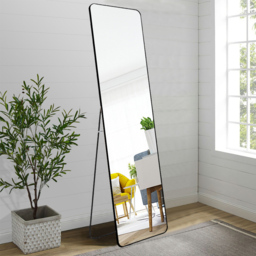 Living and Home Black Frame Full Length Standing Mirror 47 x 157cm - Size: 157 x 47cm - Wilko - thumbnail 3
