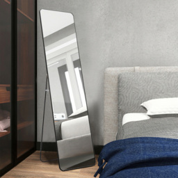 Living and Home Black Frame Full Length Standing Mirror 47 x 157cm - Size: 157 x 47cm - Wilko - thumbnail 7