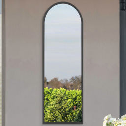 MirrorOutlet The Arcus Black Framed Arched Garden Wall Mirror 160 x 53cm - Size: 160 x 53 x 3cm - Wilko - thumbnail 3