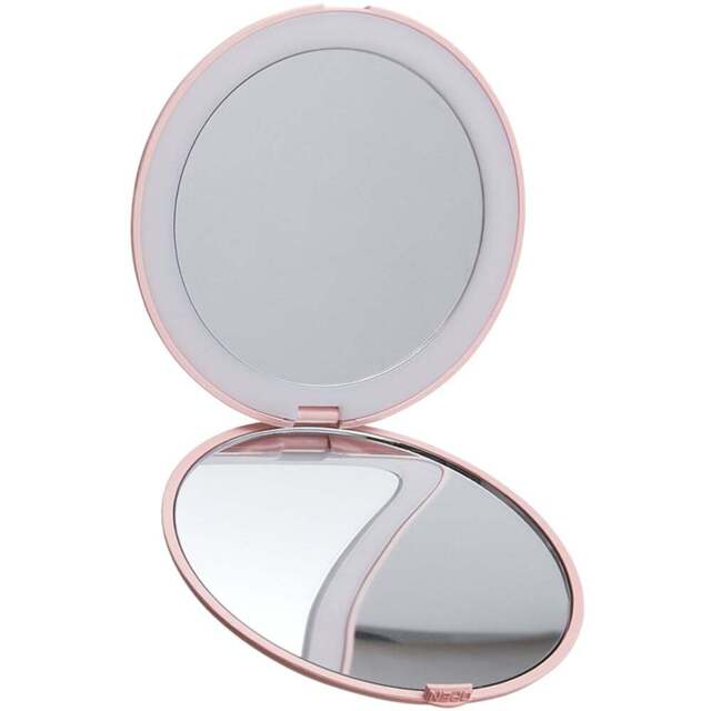 Living and Home Double Sided LED Vanity Mirror - Size: 1 x 9 x 9cm - Pink - Wilko - image 1