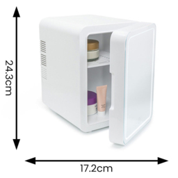 ValueLights Beauty Mini Fridge 4L with LED Mirror - Size: 25 x 24 x 18cm - White - Wilko - thumbnail 7