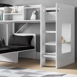 Flair Wizard White Junior High Sleeper with Black Futon - Size: Single - Wilko - thumbnail 4