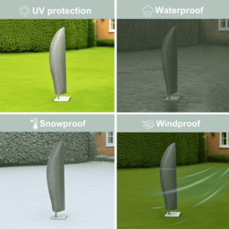 Home Source Duracover Jumbo Parasol Cover - Size: 190 x 43 x 25cm - Grey - Wilko - thumbnail 6