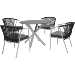 Maisie Dining Set - Grey and Black - Size: 4 Seater - Wilko - thumbnail 3
