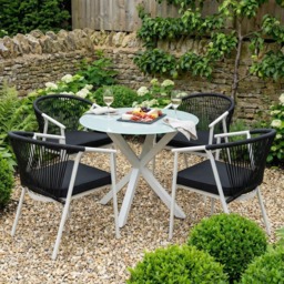 Maisie Dining Set - Grey and Black - Size: 4 Seater - Wilko - thumbnail 5