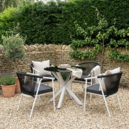 Maisie Dining Set - Grey and Black - Size: 4 Seater - Wilko - thumbnail 6