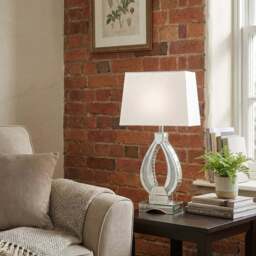 Eternity White Oval Crystal Encased Table Lamp - Size: 25 x 38 x 6cm - Wilko - thumbnail 7