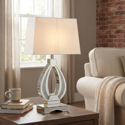Eternity White Oval Crystal Encased Table Lamp - Size: 25 x 38 x 6cm - Wilko - thumbnail 6