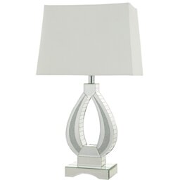 Eternity White Oval Crystal Encased Table Lamp - Size: 25 x 38 x 6cm - Wilko - thumbnail 1