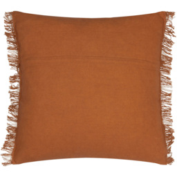 Yard Beni Ginger and Natural Check Fringed Cushion - Size: 45 x 45cm - Multi - Yard Living - Wilko - thumbnail 4