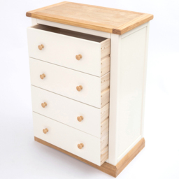Cabinet Bits Trevi 4 Drawer Off White Wood Knob Chest of Drawers - Wilko - thumbnail 6