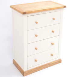 Cabinet Bits Trevi 4 Drawer Off White Wood Knob Chest of Drawers - Wilko - thumbnail 5