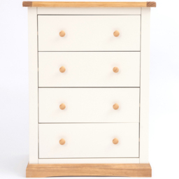 Cabinet Bits Trevi 4 Drawer Off White Wood Knob Chest of Drawers - Wilko - thumbnail 3