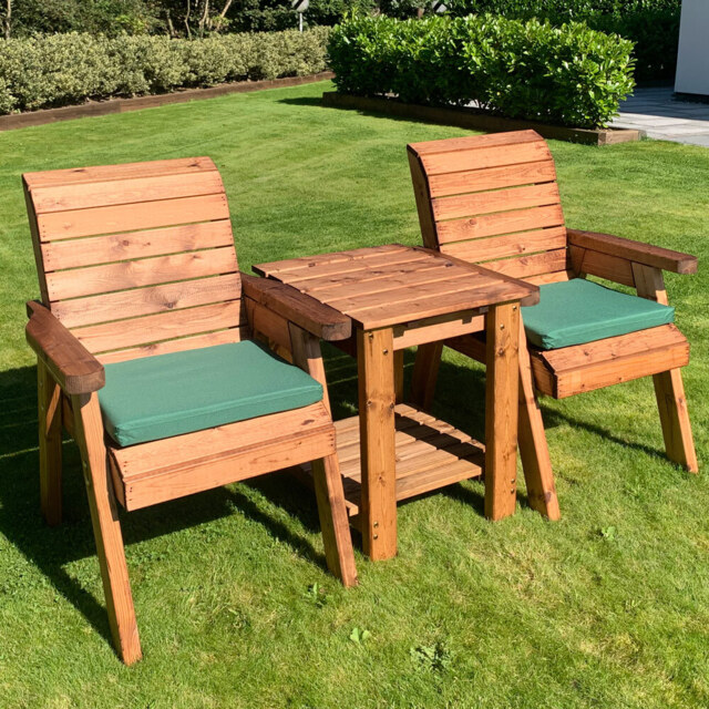 Charles Taylor 2 Seater Deluxe Companion Seat with Green Cushions - Wilko - image 1