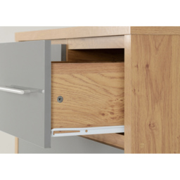 Seconique Seville 5 Drawer Grey Gloss Light Oak Effect Veneer Chest of Drawers - Wilko - thumbnail 6