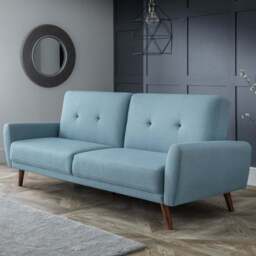 Julian Bowen Monza 2 Seater Blue Sofa Bed - Wilko - thumbnail 1