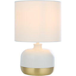 Lighting Collection Ezra White and Gold Touch Lamp - Size: 27.5 x 18 x 18cm - Yellow - Wilko - thumbnail 4