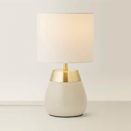 ValueLights Hurst Drum Shade Cream Touch Table Lamp with Bulb - Size: 33.7 x 18.5 x 18.5cm - Wilko - thumbnail 6