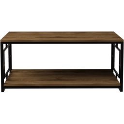 Decorotika Kelvin Single Shelf Black and Walnut Coffee Table - Size: 50 x 120 x 60cm - Multi - Wilko - thumbnail 3
