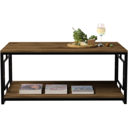 Decorotika Kelvin Single Shelf Black and Walnut Coffee Table - Size: 50 x 120 x 60cm - Multi - Wilko - thumbnail 6